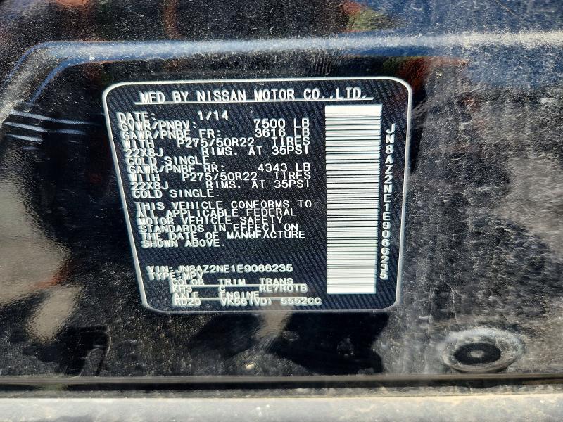 55750326 :رقم المزاد ، JN8AZ2NE1E9066235 vin ، 2014 Infiniti Qx80 مزاد بيع