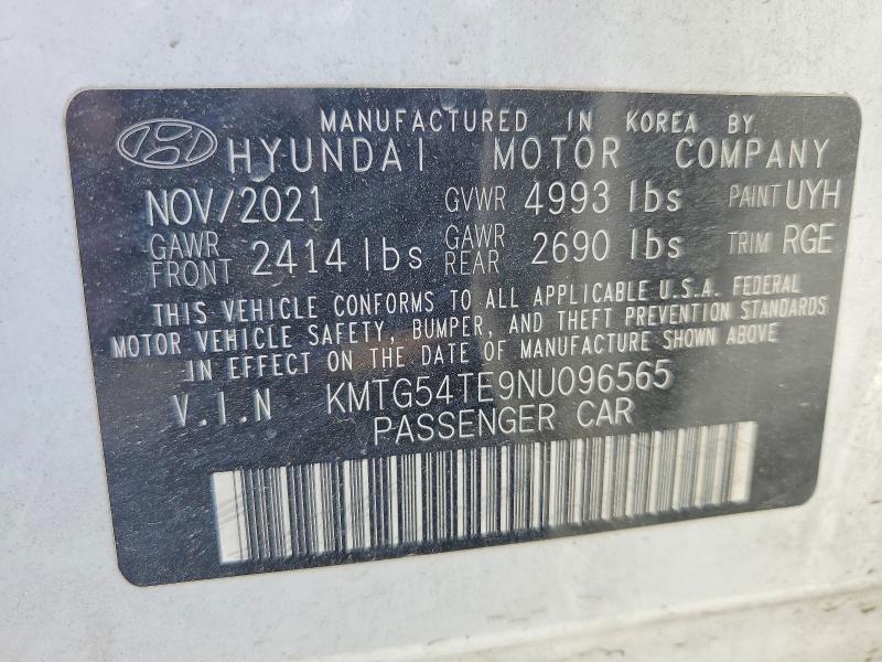 58280036 :رقم المزاد ، KMTG54TE9NU096565 vin ، 2022 Genesis G70 مزاد بيع