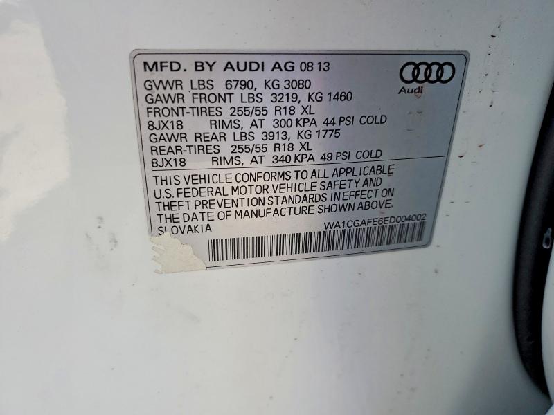 2014 Audi Q7 მანქანა იყიდება აუქციონზე, vin: WA1CGAFE6ED004002, აუქციონის ნომერი: 56730406