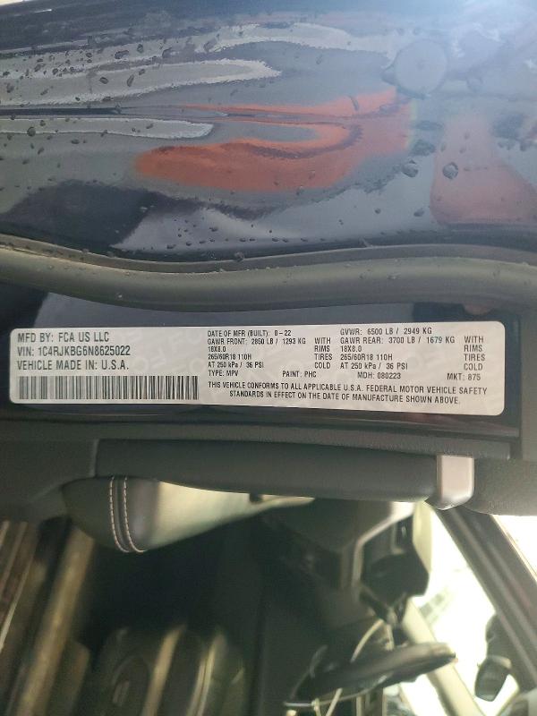 Продаж на аукціоні авто 2022 Jeep Grand Cherokee, vin: 1C4RJKBG6N8625022, номер лоту: 58685196