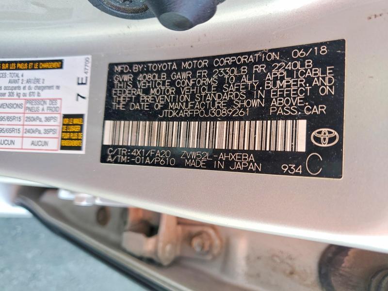 Aukcja sprzedaży 2018 Toyota Prius Prime, vin: JTDKARFP0J3089261, numer aukcji: 55590596