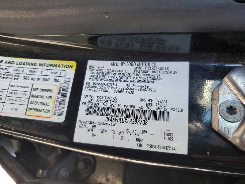 Продажа на аукционе авто 2014 Ford Fusion, vin: 3FA6P0LUXER398738, номер лота: 57209086