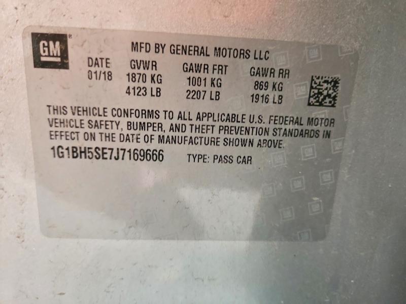 Продаж на аукціоні авто 2018 Chevrolet Cruze, vin: 1G1BH5SE7J7169666, номер лоту: 55367696