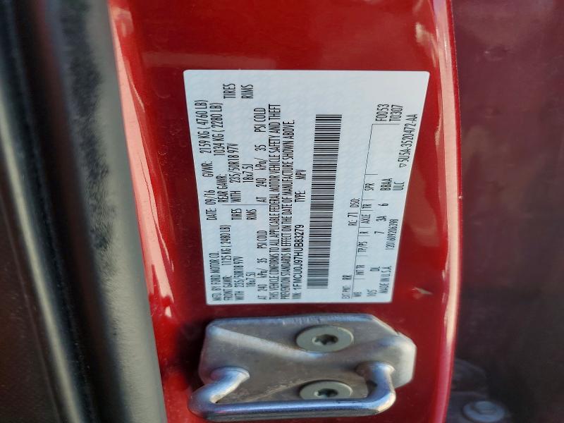 Aukcja sprzedaży 2017 Ford Escape, vin: 1FMCU0J97HUB83279, numer aukcji: 57893446