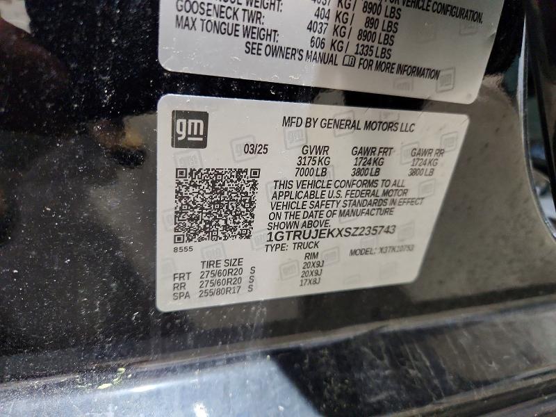 Продаж на аукціоні авто 2025 Gmc Sierra, vin: 1GTRUJEKXSZ235743, номер лоту: 55697286