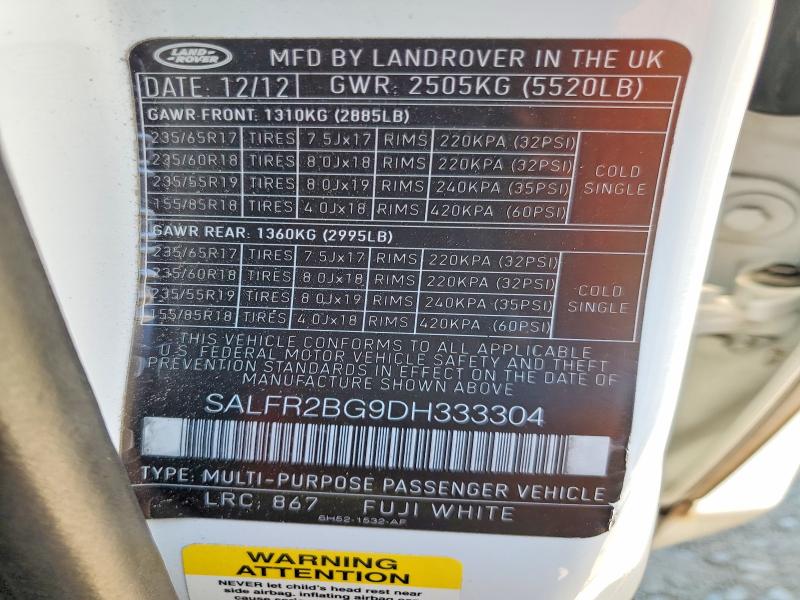 Auction sale of the 2013 Land Rover Lr2, vin: SALFR2BG9DH333304, lot number: 57080216