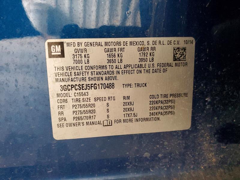Продажа на аукционе авто 2015 Chevrolet Silverado, vin: 3GCPCSEJ5FG170488, номер лота: 55714386