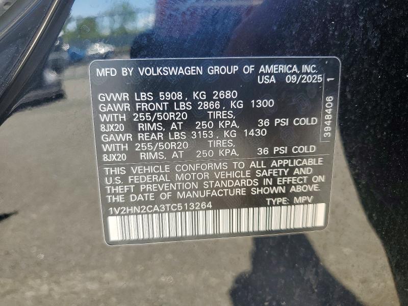 55988256 :رقم المزاد ، 1V2HN2CA3TC513264 vin ، 2026 Volkswagen Atlas مزاد بيع