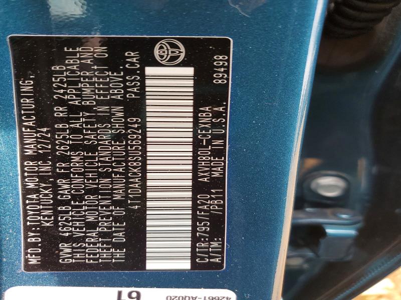 Продаж на аукціоні авто 2025 Toyota Camry, vin: 4T1DAACK8SU569249, номер лоту: 55497206