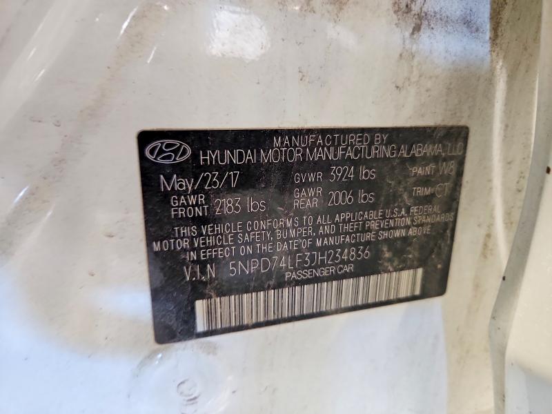 Продаж на аукціоні авто 2018 Hyundai Elantra, vin: 5NPD74LF3JH234836, номер лоту: 56803456