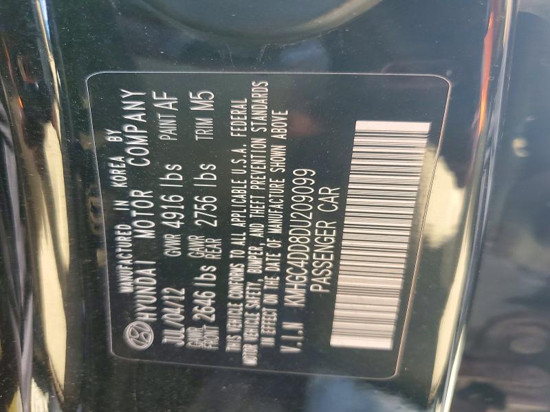 Auction sale of the 2013 Hyundai Genesis, vin: KMHGC4DD8DU209099, lot number: 53430976