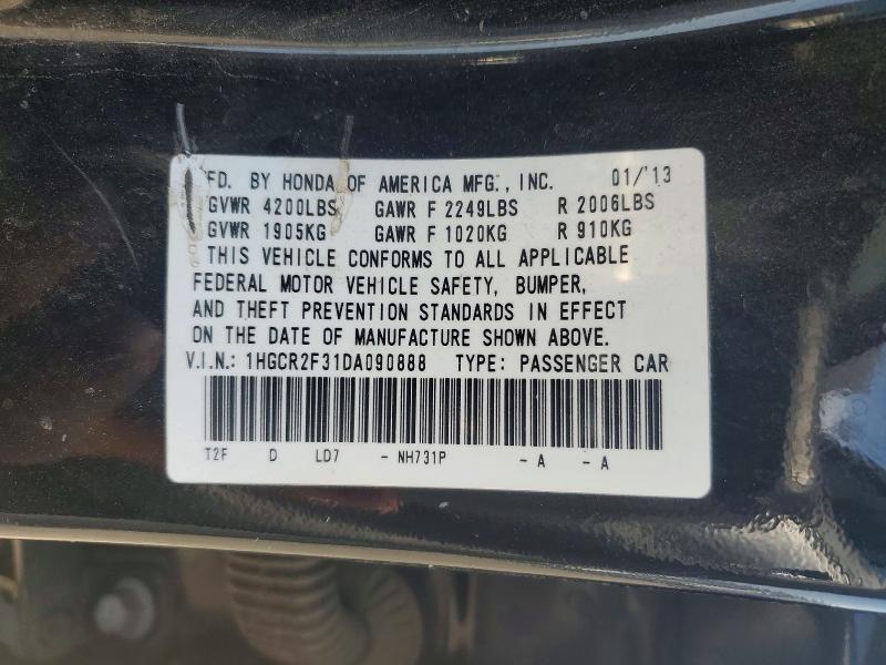 Aukcja sprzedaży 2013 Honda Accord, vin: 1HGCR2F31DA090888, numer aukcji: 58729736