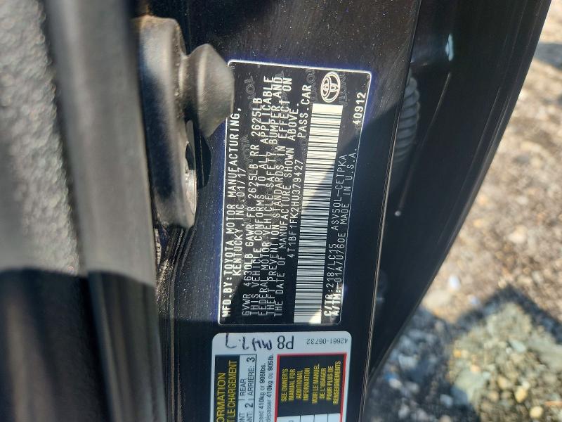 Продажа на аукционе авто 2017 Toyota Camry, vin: 4T1BF1FK2HU379427, номер лота: 56284616