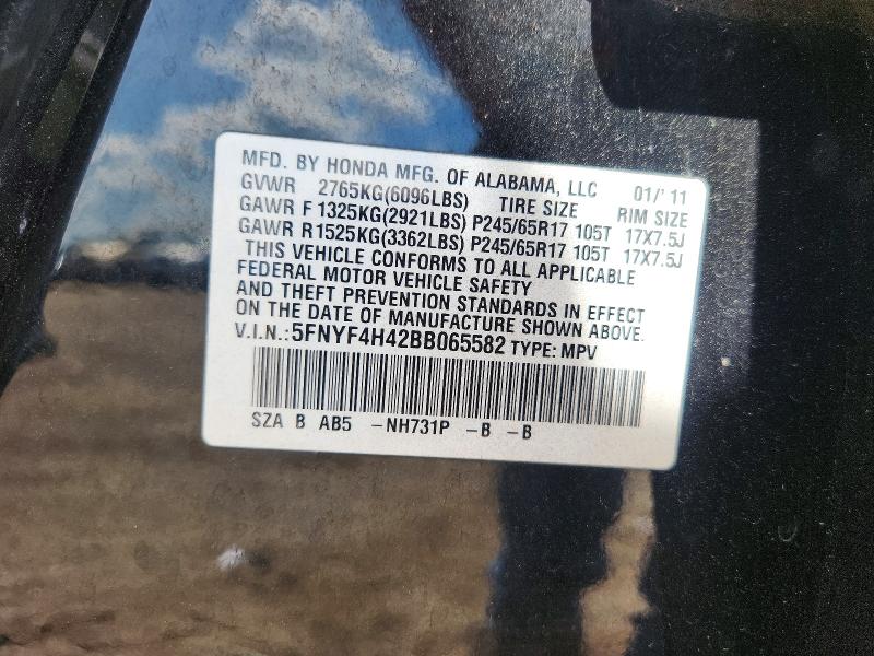 Продажа на аукционе авто 2011 Honda Pilot, vin: 5FNYF4H42BB065582, номер лота: 57883776