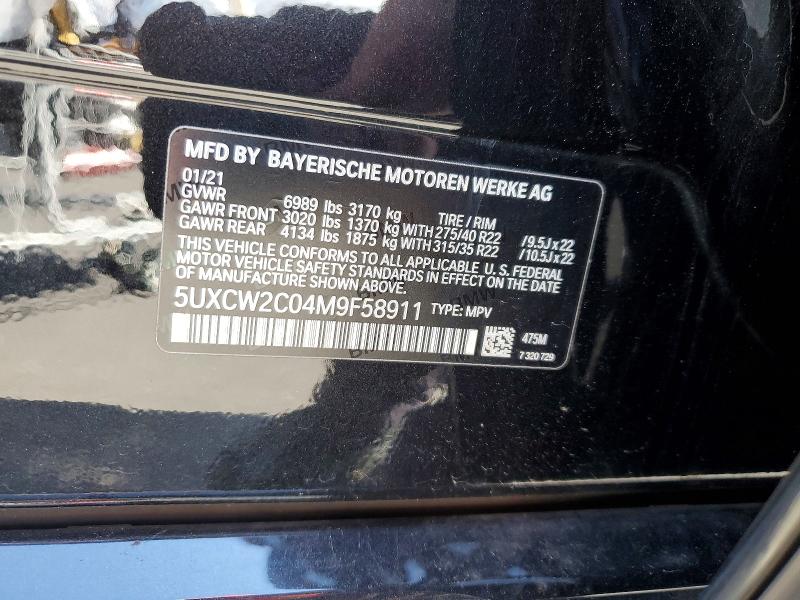 Aukcja sprzedaży 2021 Bmw X7, vin: 5UXCW2C04M9F58911, numer aukcji: 57089806