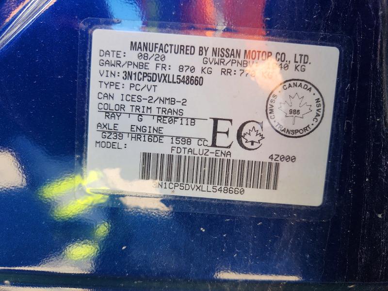 Aukcja sprzedaży 2020 Nissan Kicks, vin: 3N1CP5DVXLL548660, numer aukcji: 55953356