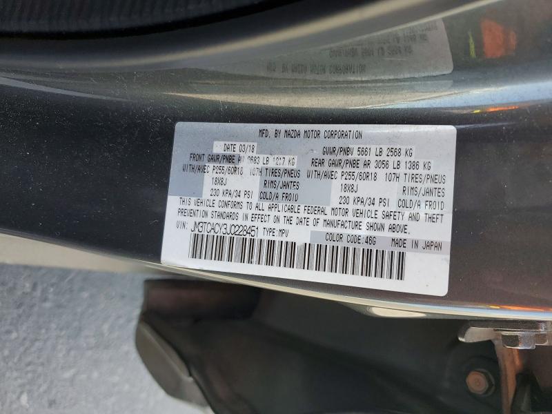 Продажа на аукционе авто 2018 Mazda Cx-9, vin: JM3TCACY3J0228451, номер лота: 56497336