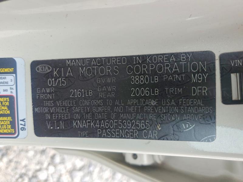 56876796 :رقم المزاد ، KNAFK4A60F5392565 vin ، 2015 Kia Forte مزاد بيع