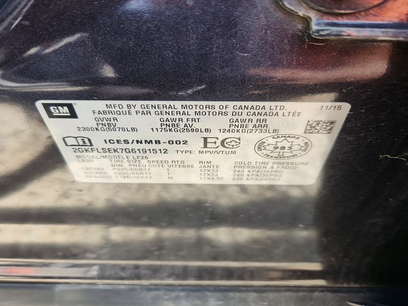 2016 Gmc Terrain მანქანა იყიდება აუქციონზე, vin: 2GKFLSEK7G6191512, აუქციონის ნომერი: 56710576