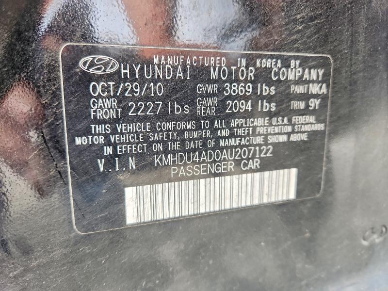 Продажа на аукционе авто 2010 Hyundai Elantra, vin: KMHDU4AD0AU207122, номер лота: 56838516