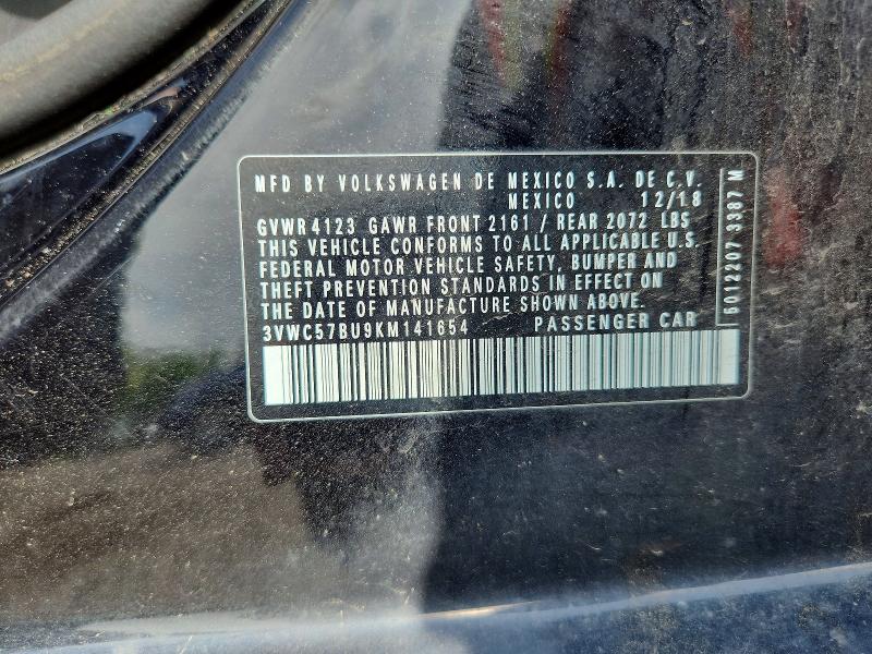 56710836 :رقم المزاد ، 3VWC57BU9KM141654 vin ، 2019 Volkswagen Jetta مزاد بيع