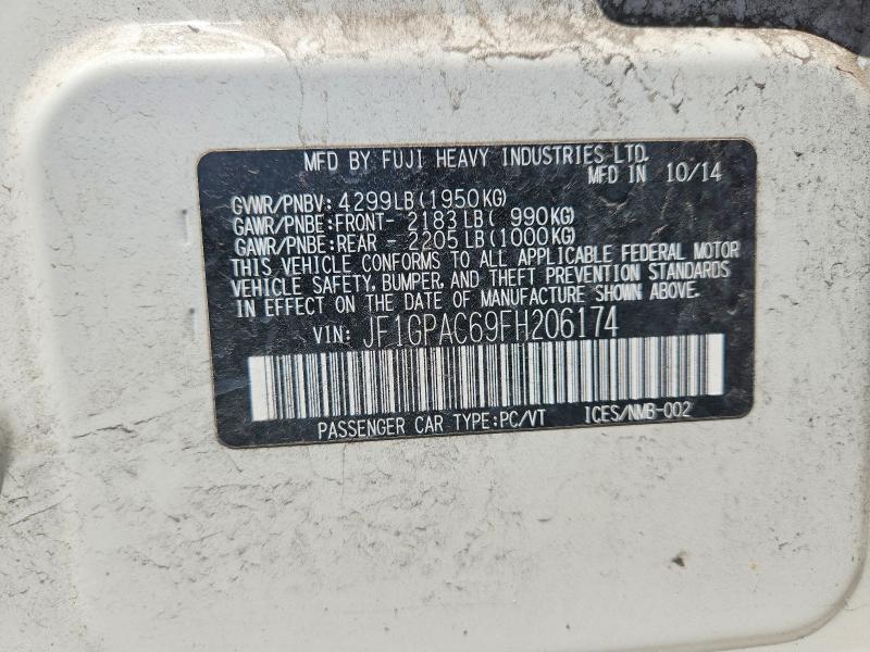 Продаж на аукціоні авто 2015 Subaru Impreza, vin: JF1GPAC69FH206174, номер лоту: 55358566