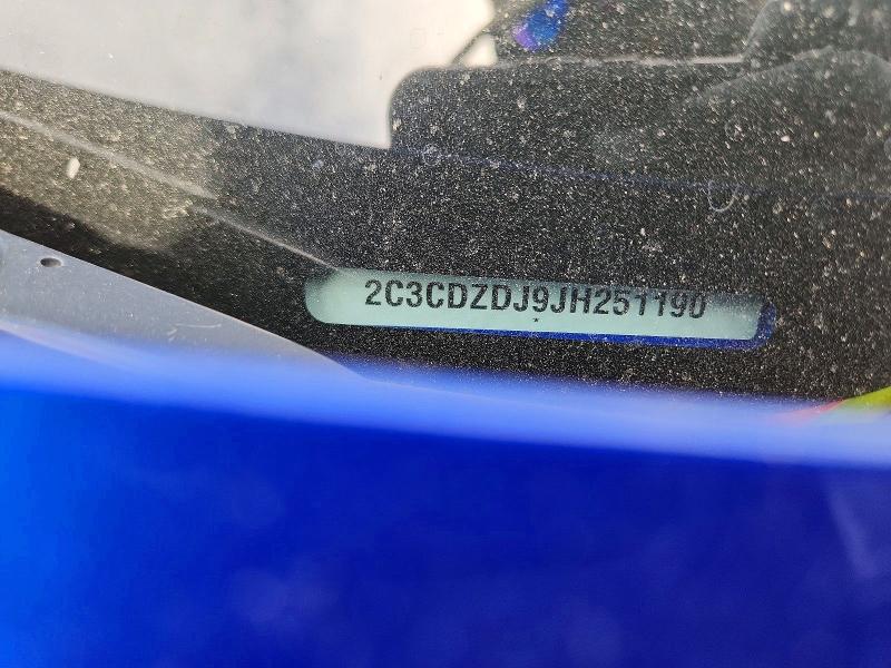 58098386 :رقم المزاد ، 2C3CDZDJ9JH251190 vin ، 2018 Dodge Challenger مزاد بيع