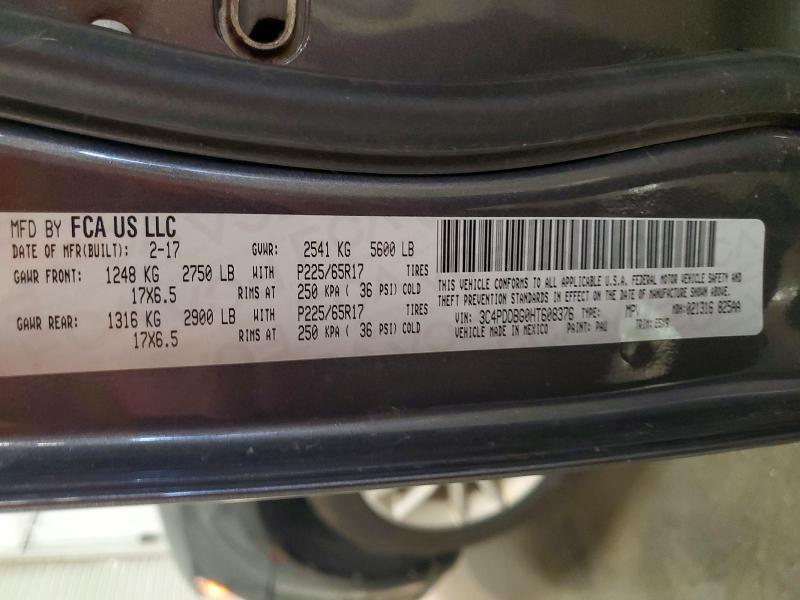 2017 Dodge Journey მანქანა იყიდება აუქციონზე, vin: 3C4PDDBG0HT608376, აუქციონის ნომერი: 58098246