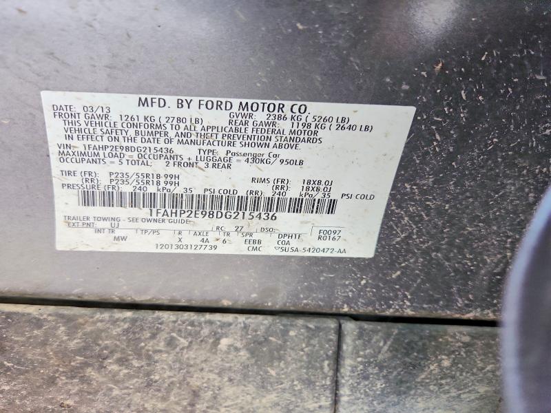 2013 Ford Taurus მანქანა იყიდება აუქციონზე, vin: 1FAHP2E98DG215436, აუქციონის ნომერი: 58554836