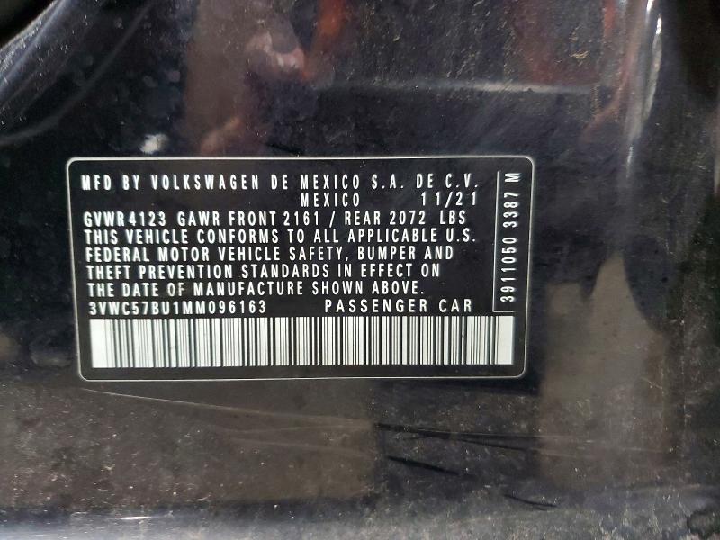 Продажа на аукционе авто 2021 Volkswagen Jetta, vin: 3VWC57BU1MM096163, номер лота: 56544986