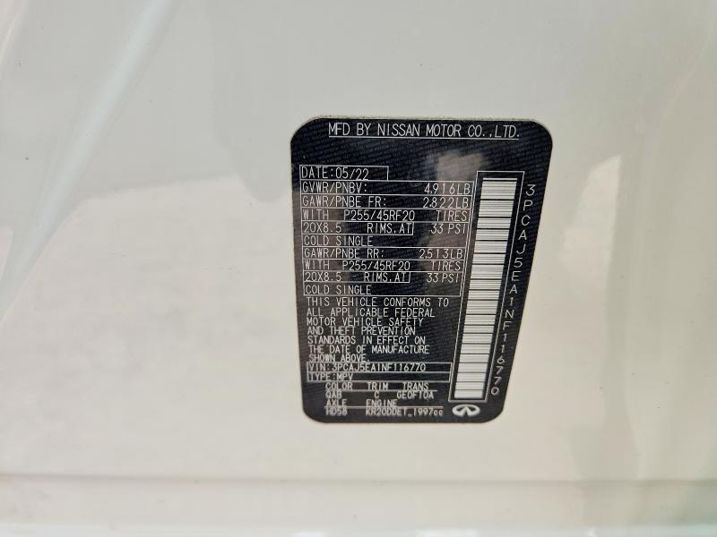 Продажа на аукционе авто 2022 Infiniti Qx50, vin: 3PCAJ5EA1NF116770, номер лота: 57141746