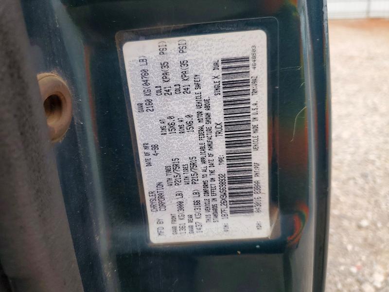 1998 Dodge Dakota მანქანა იყიდება აუქციონზე, vin: 1B7FL26X9WS698932, აუქციონის ნომერი: 57930466