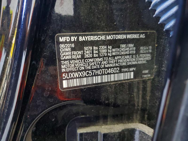 2017 Bmw X3 მანქანა იყიდება აუქციონზე, vin: 5UXWX9C57H0T04602, აუქციონის ნომერი: 57382866