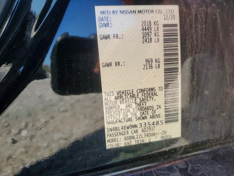 55918436 :رقم المزاد ، 1N4BL4EW9MN335485 vin ، 2021 Nissan Altima مزاد بيع