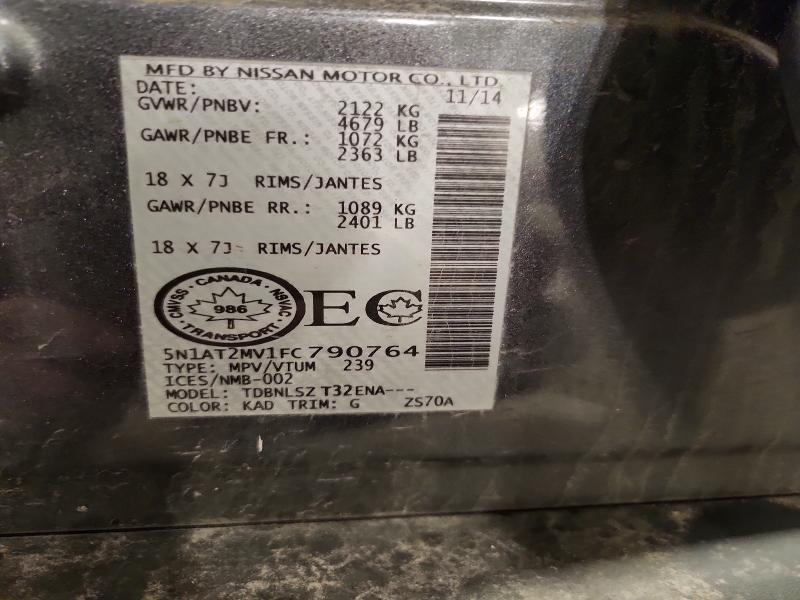 Продаж на аукціоні авто 2015 Nissan Rogue, vin: 5N1AT2MV1FC790764, номер лоту: 55641236