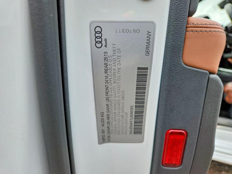 2020 Audi A4 მანქანა იყიდება აუქციონზე, vin: WAUENAF41LA045063, აუქციონის ნომერი: 57310936
