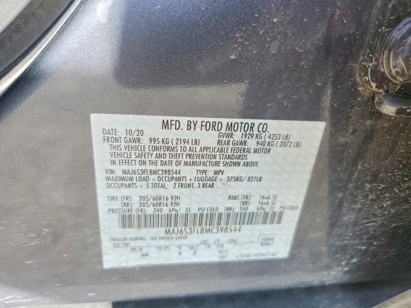 Aukcja sprzedaży 2021 Ford Ecosport, vin: MAJ6S3FL8MC398544, numer aukcji: 57581326