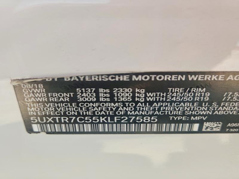 Aukcja sprzedaży 2019 Bmw X3, vin: 5UXTR7C55KLF27585, numer aukcji: 56338756