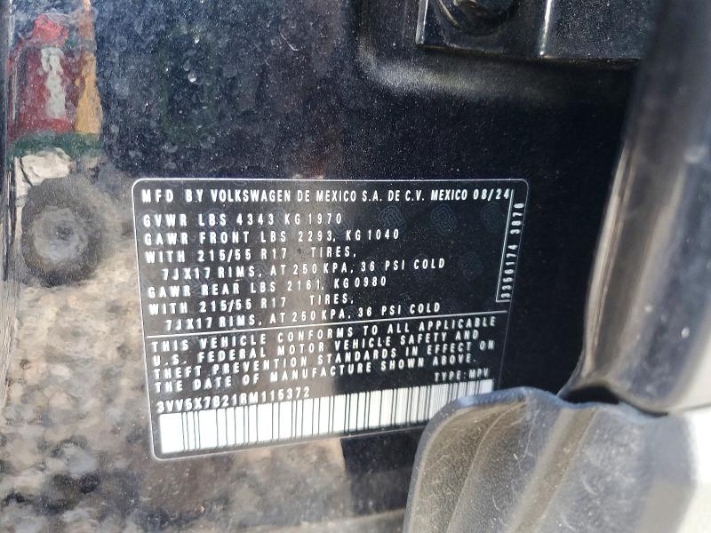 Aukcja sprzedaży 2024 Volkswagen Taos, vin: 3VV5X7B21RM115372, numer aukcji: 56463716