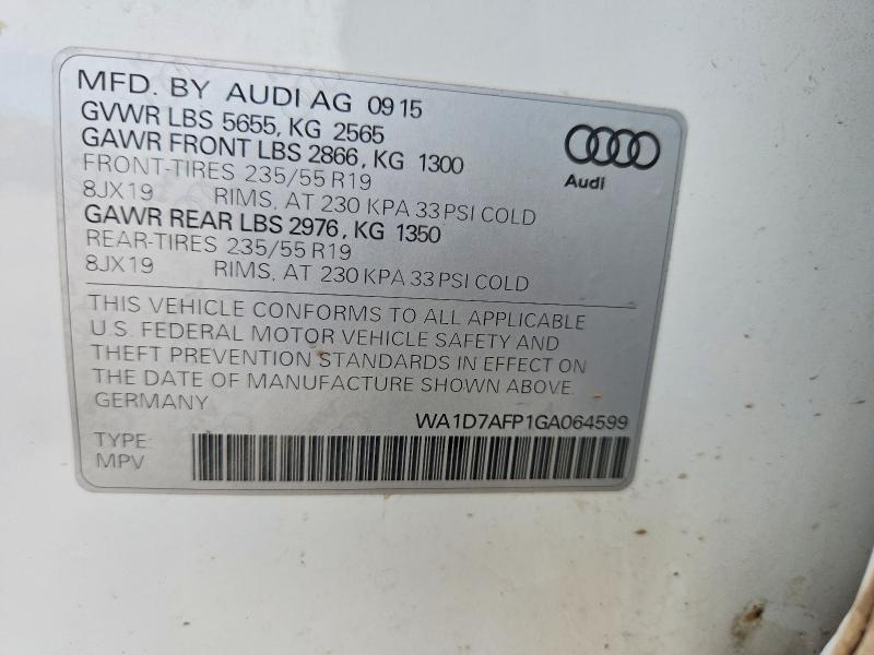 Aukcja sprzedaży 2016 Audi Q5, vin: WA1D7AFP1GA064599, numer aukcji: 58679766
