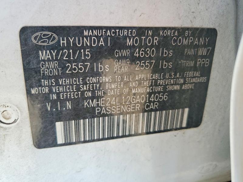 2016 Hyundai Sonata Hybrid მანქანა იყიდება აუქციონზე, vin: KMHE24L12GA014056, აუქციონის ნომერი: 55430896