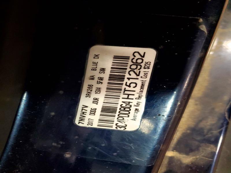 56924916 :رقم المزاد ، 3C4PDDBG4HT512962 vin ، 2017 Dodge Journey مزاد بيع