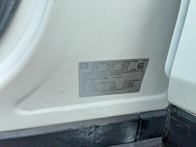 Auction sale of the 2018 Chevrolet Equinox, vin: 2GNAXJEV7J6117889, lot number: 56248916