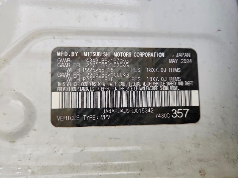 56403086 :رقم المزاد ، JA4ARUAU9RU015342 vin ، 2024 Mitsubishi Outlander Sport مزاد بيع