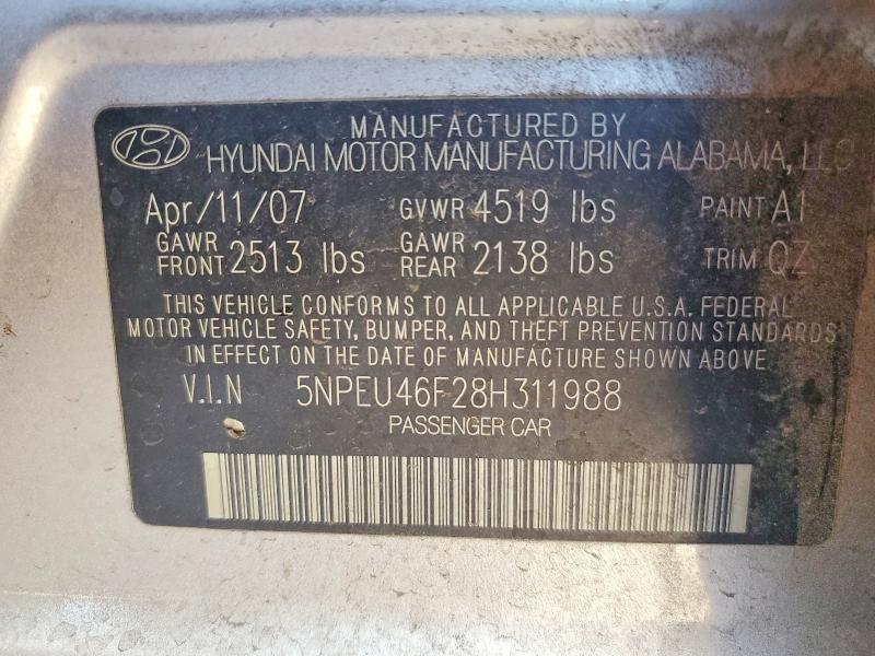 Aukcja sprzedaży 2008 Hyundai Sonata, vin: 5NPEU46F28H311988, numer aukcji: 55819506