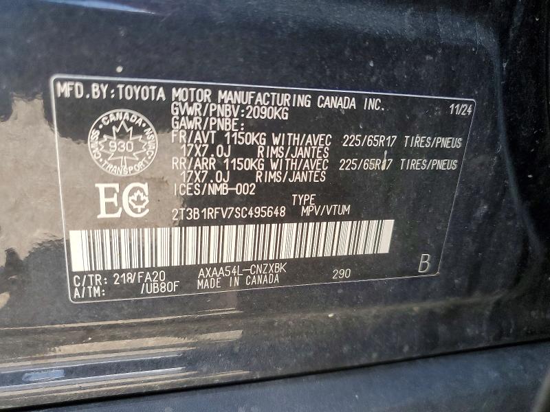 55736906 :رقم المزاد ، 2T3B1RFV7SC495648 vin ، 2025 Toyota Rav4 مزاد بيع