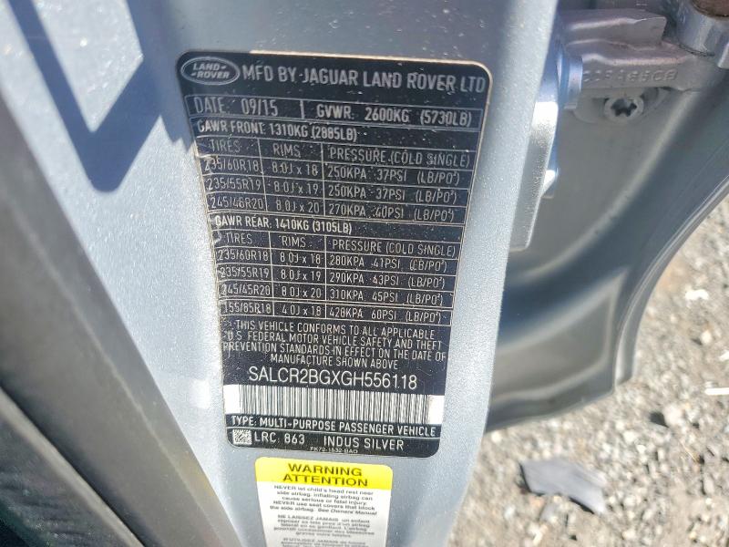 Продажа на аукционе авто 2016 Land Rover Discovery Sport, vin: SALCR2BGXGH556118, номер лота: 55760816