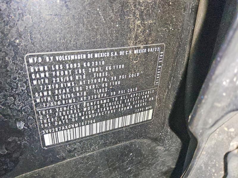 Продажа на аукционе авто 2022 Volkswagen Tiguan, vin: 3VV2B7AX0NM167794, номер лота: 58423486