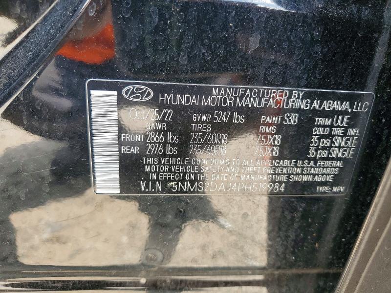 Продажа на аукционе авто 2023 Hyundai Santa Fe, vin: 5NMS2DAJ4PH519984, номер лота: 58704536
