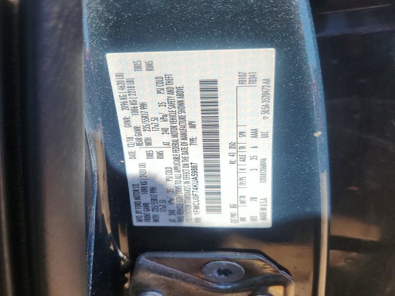 Продаж на аукціоні авто 2019 Ford Escape, vin: 1FMCU0F74KUA59887, номер лоту: 54533096